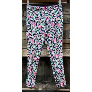 Girls Lilly Pulitzer Luxletic Leggings Sz Large 8-10 Low Tide Navy Garden *B5